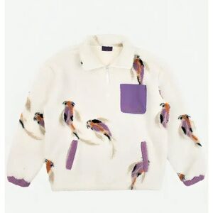 Taylor Swift Koi Fish Quarter Zip Sherpa Pullover